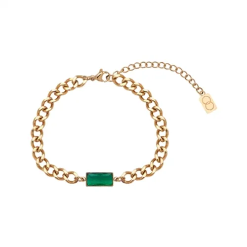 Over & Over Gold & Green Chain Bracelet - 17cm