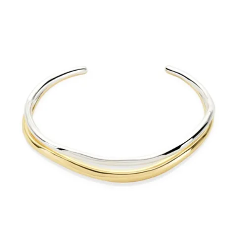 Over & Over Gold Mix Metal Wave Bangle - Gold