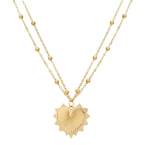 Over & Over Gold Sacred Heart Medallion Necklace - 40cm