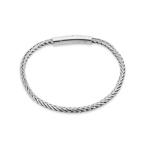 Over & Over Silver Stainless Steel Foxtail Chain Mens Bracelet - Silver