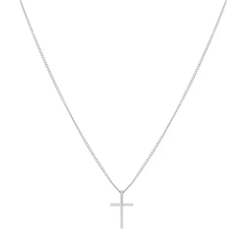 Over & Over Silver Steel Cross Necklace - Gold