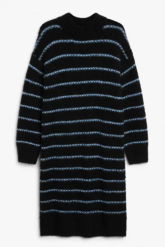Oversize midi knit dress - Black