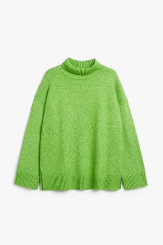 Oversized long sleeve turtleneck sweater - Green