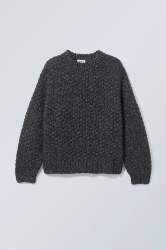 Oversized Wool Blend Sweater - Black