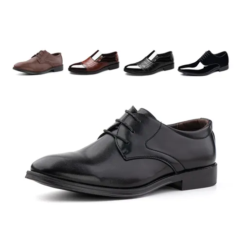 Oxford Shoes Men Formal Brogues Shoes Patent Leather Lace