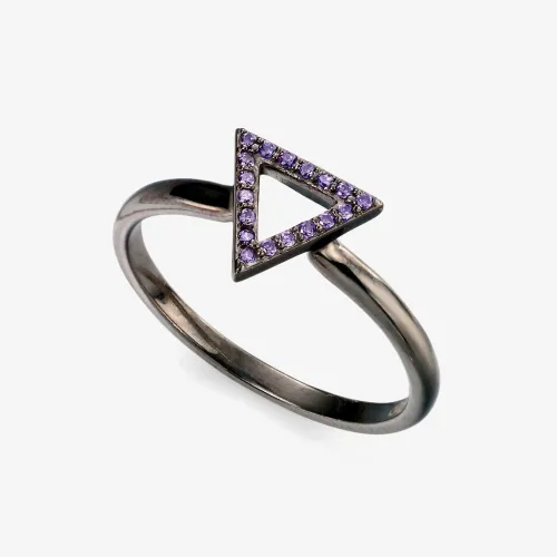 Oxidised Purple Cubic Zirconia Ring R3421M-52 (L1/2)