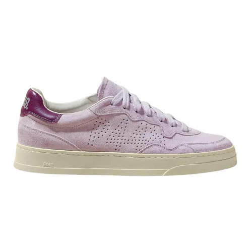 P448 , Perforated Logo Sneakers ,Purple female, Sizes: