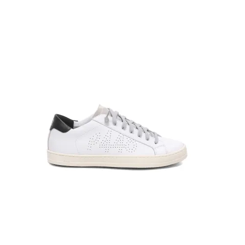 P448 , Vintage-inspired Low Top Leather Sneaker ,White male, Sizes: