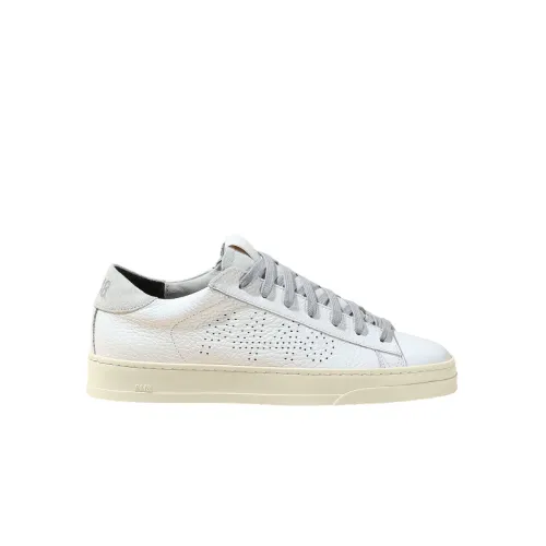 P448 , White Leather Jack Low Top Sneakers ,White female, Sizes: