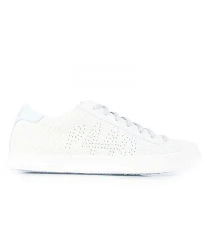 P448 Womenss John Trainers in White blue Suede