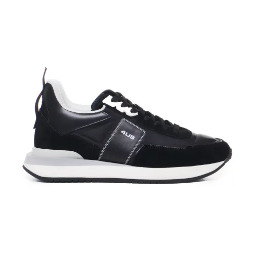 Paciotti , Black Suede Sneakers with Contrasting Sole ,Black male, Sizes: