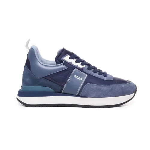 Paciotti , Blue Suede Lace Closure Sneakers ,Blue male, Sizes: