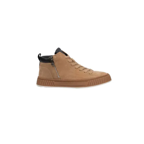 Paciotti , High-top Sportday Camel Suede Shoes ,Brown male, Sizes: