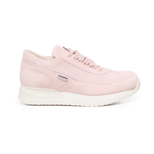 Paciotti , Pink Suede Steel Logo Sneakers ,Pink female, Sizes: