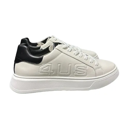 Paciotti , White Leather Sneakers with Black Details ,White male, Sizes: