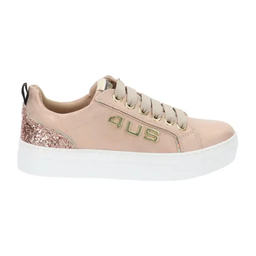 Paciotti , Women Faux Leather Sneakers with Lace and Zip Closure ,Pink female, Sizes: