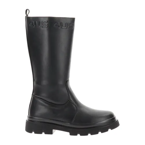 Paciotti , Women Faux Leather Zipper Boots ,Black female, Sizes:
