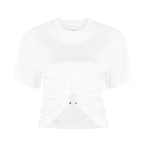 Paco Rabanne , Beige T-shirts and Polos ,White female, Sizes: