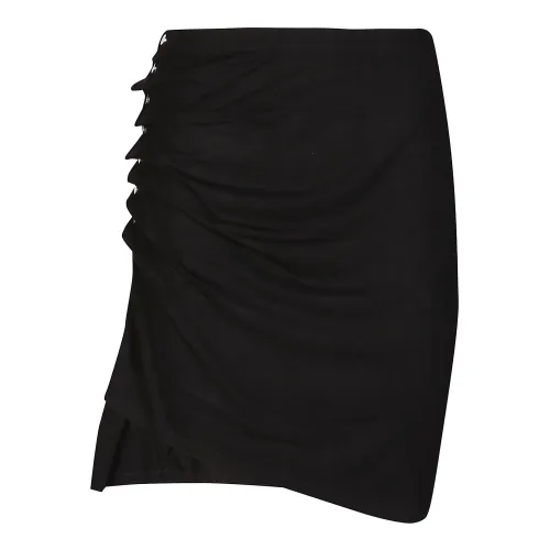 Paco Rabanne , Black Asymmetric Mini Skirt ,Black female, Sizes: