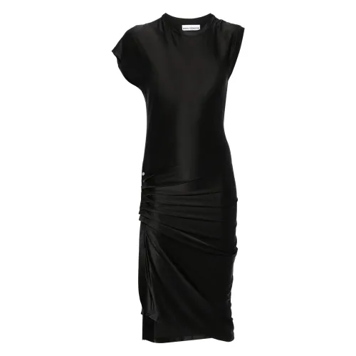 Paco Rabanne , Black Mid Length Dress ,Black female, Sizes: