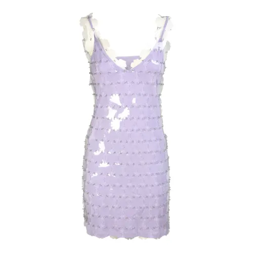 Paco Rabanne , Bold Color Statement Mini Dress ,Purple female, Sizes: