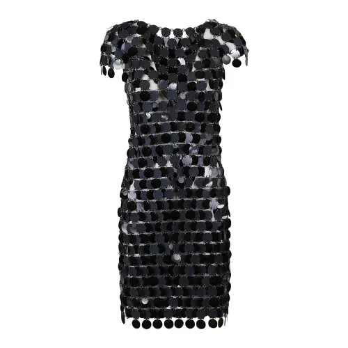 Paco Rabanne , Elegant Black Dress ,Black female, Sizes:
