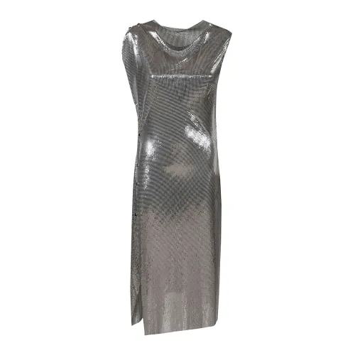 Paco Rabanne , Elegant Black Dress ,Gray female, Sizes: