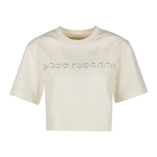 Paco Rabanne , Elevate Your Wardrobe with Nude T-Shirt ,Beige female, Sizes: