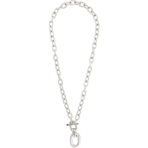 Paco Rabanne , George -broek, Silver XL Link Pendant Necklace ,Gray female, Sizes: ONE SIZE