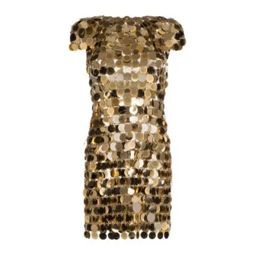 Paco Rabanne , Golden Dresses for Women ,Beige female, Sizes: