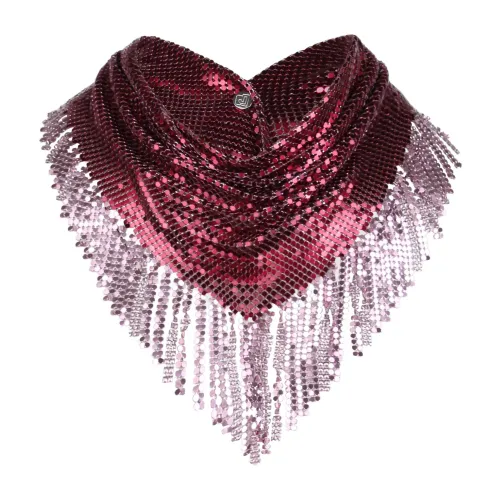 Paco Rabanne , Rabanne Fringed scarf ,Pink female, Sizes: ONE