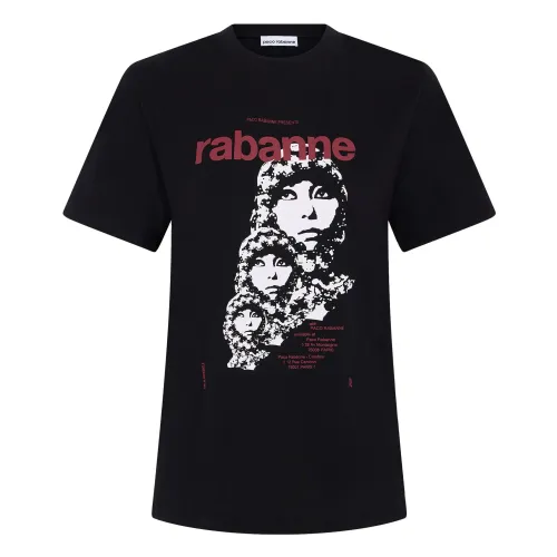 Paco Rabanne , Regular Black Tee Shirt ,Black female, Sizes: