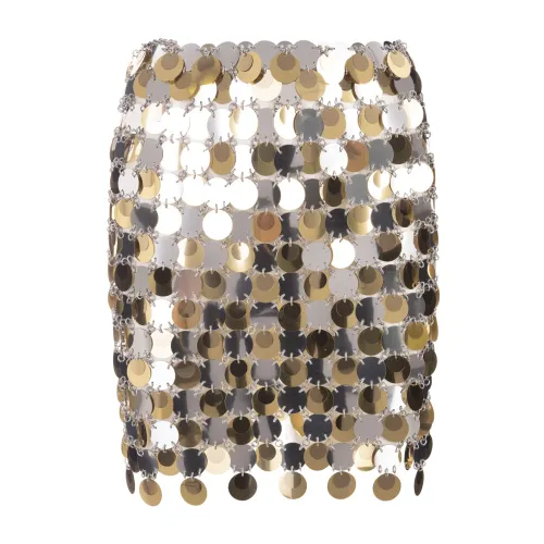 Paco Rabanne , Shimmering Metal Skirt ,Gray female, Sizes: