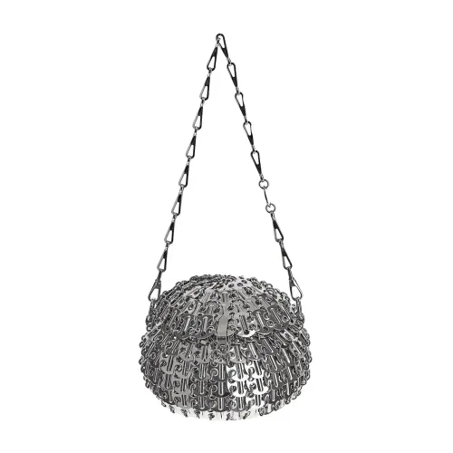 Paco Rabanne , Silver Ball-Shaped Bag ,Gray female, Sizes: ONE SIZE