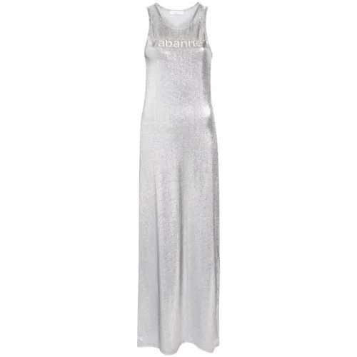 Paco Rabanne , Silver Dresses for Women ,Gray female, Sizes: