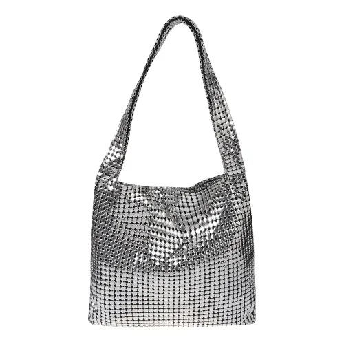 Paco Rabanne , Silver Pixel Hobo Bag ,Gray female, Sizes: ONE SIZE