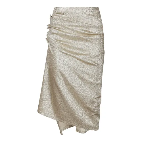 Paco Rabanne , Sparkling Midi Skirt ,Gray female, Sizes: