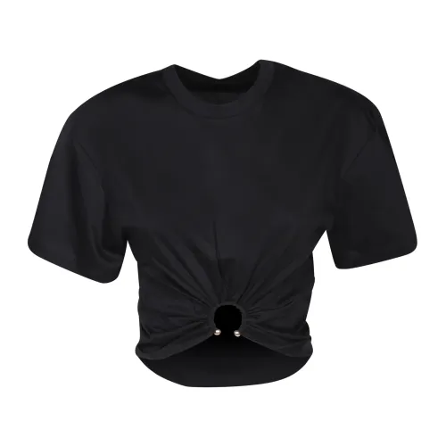 Paco Rabanne , Women's Clothing T-Shirts & Polos Black Ss24 ,Black female, Sizes: