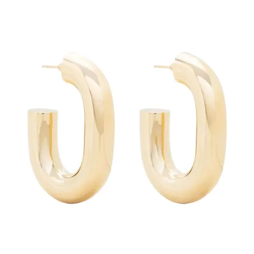 Paco Rabanne , XL Link Hoops Earrings ,Yellow female, Sizes: ONE SIZE