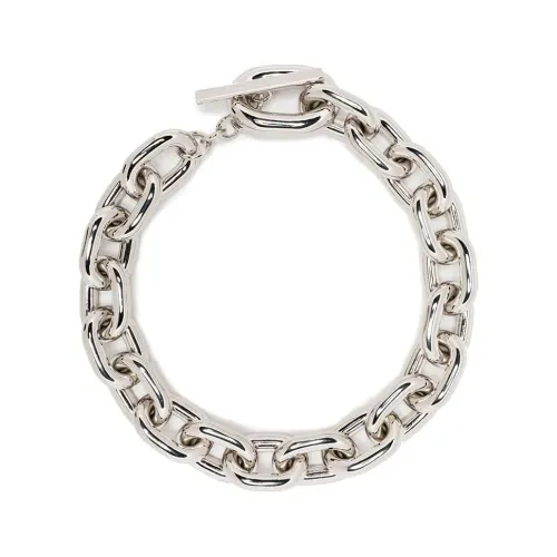 Paco Rabanne , XL Silver Link NEC Choker ,Gray female, Sizes: ONE SIZE