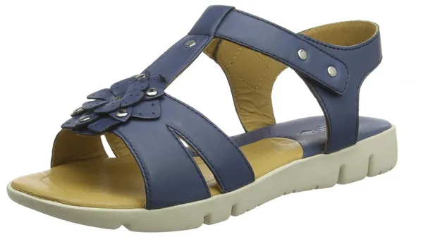 Padders Tansy Wide Fitting 2E Womens Leather Sandals (Blue