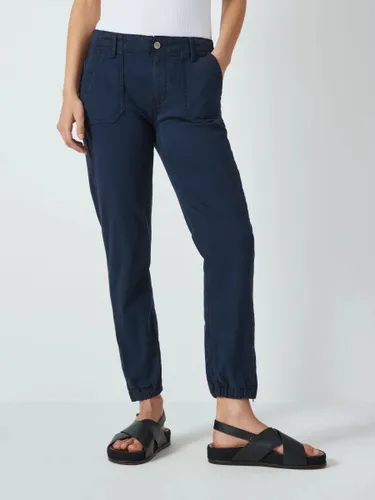 PAIGE Mayslie Cropped Cuffed Ankle Trousers - Navy Storm - Female
