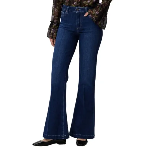 Paige , Vintage-inspired High-rise Flare Jeans ,Blue female, Sizes:
