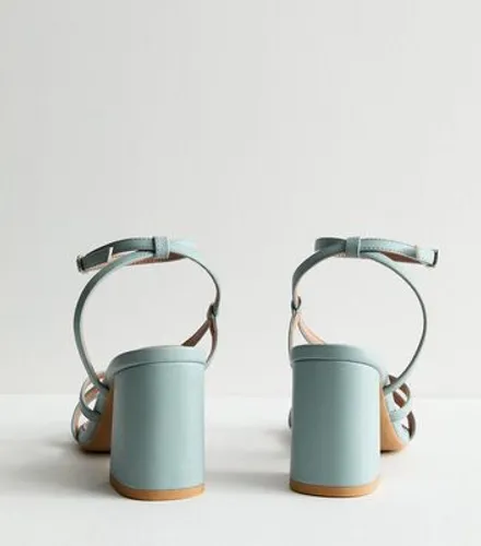 Pale Blue Strappy Block Heel Sandals New Look