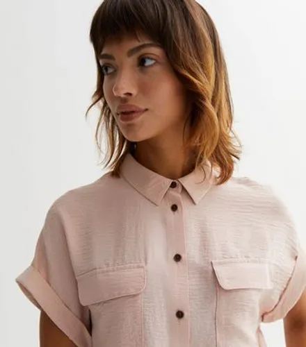 Pale Pink Short Sleeve Pocket Front Shirt New Look