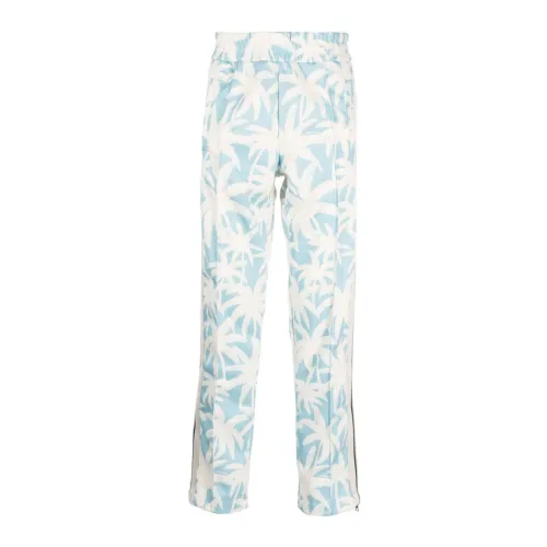 Palm Angels , Allover Palms Track Pants ,Blue male, Sizes: