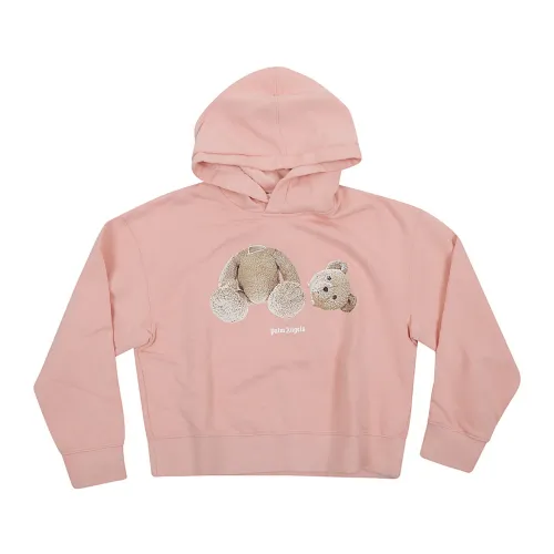 Palm Angels , Bear Hoodie in Pink Brown ,Pink male, Sizes: