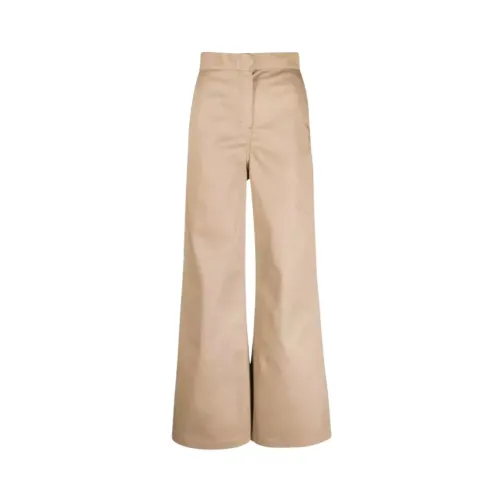 Palm Angels , Beige Chino Pants with High Waist ,Beige female, Sizes: