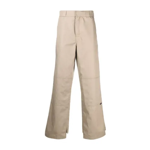 Palm Angels , Beige Chino Trousers with High Waist ,Beige male, Sizes: