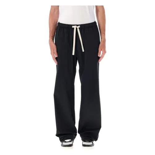 Palm Angels , Black Aw23 Monogram Wide Trousers ,Black male, Sizes: